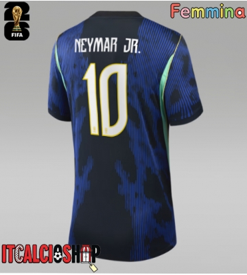 Brasile Neymar Jr #10 Seconda Maglia Femmina Mondiali 2026 Manica Corta